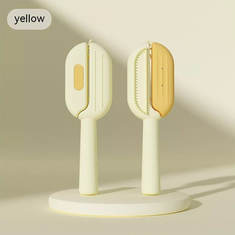 3-in-1 pet grooming brush with water tank for hair removal and massage in green, blue, or orange