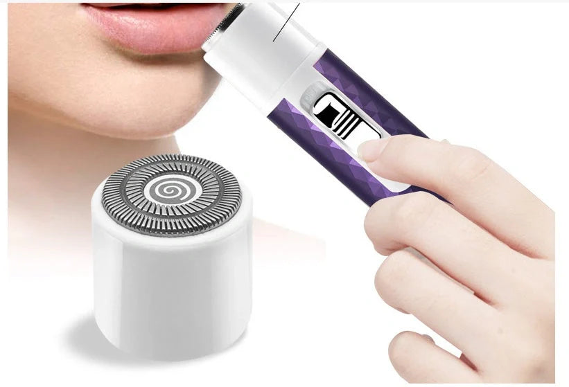 Portable electric razor for women with 5-in-1 functionality for painless hair trimming