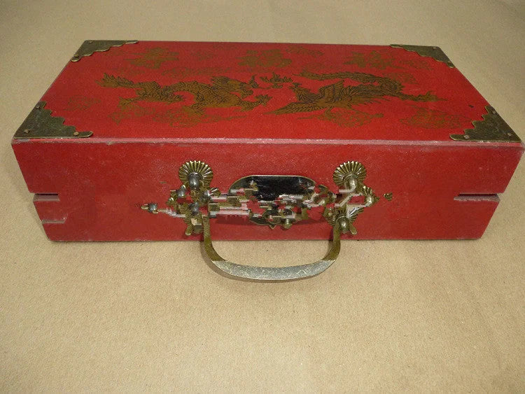 Handcrafted antique terracotta chess set with folding wooden board and detailed polymer resin pieces