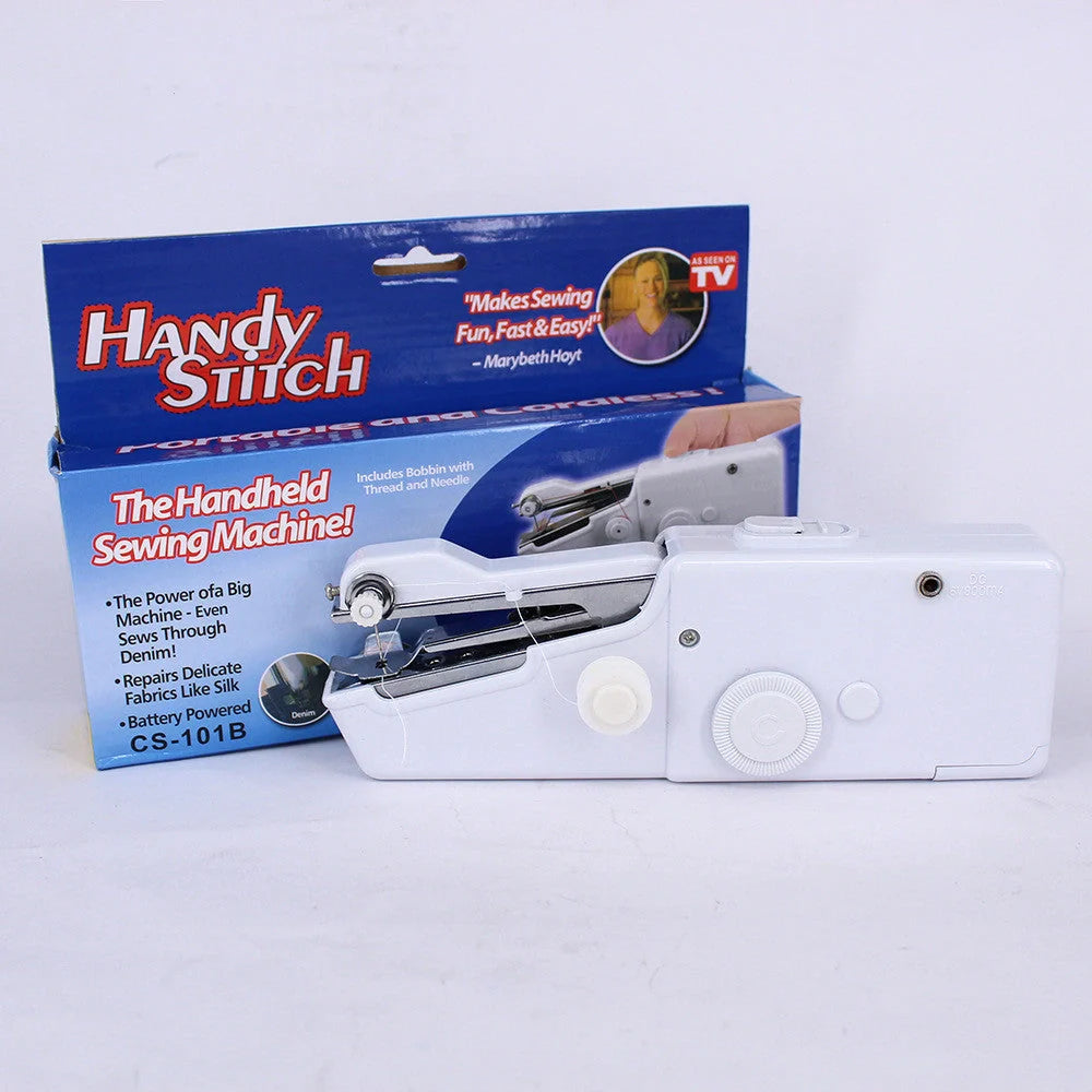 Portable Mini Hand Sewing Machine for quick fabric repairs, cordless operation, compact design