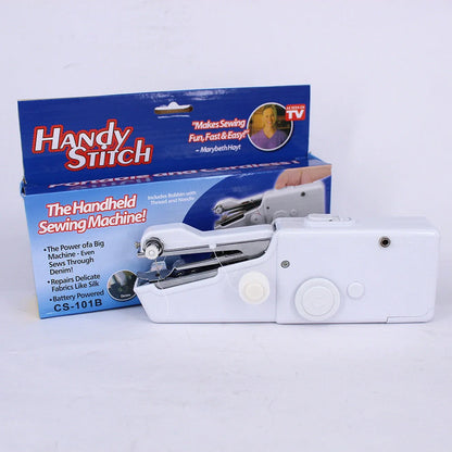Portable Mini Hand Sewing Machine for quick fabric repairs, cordless operation, compact design