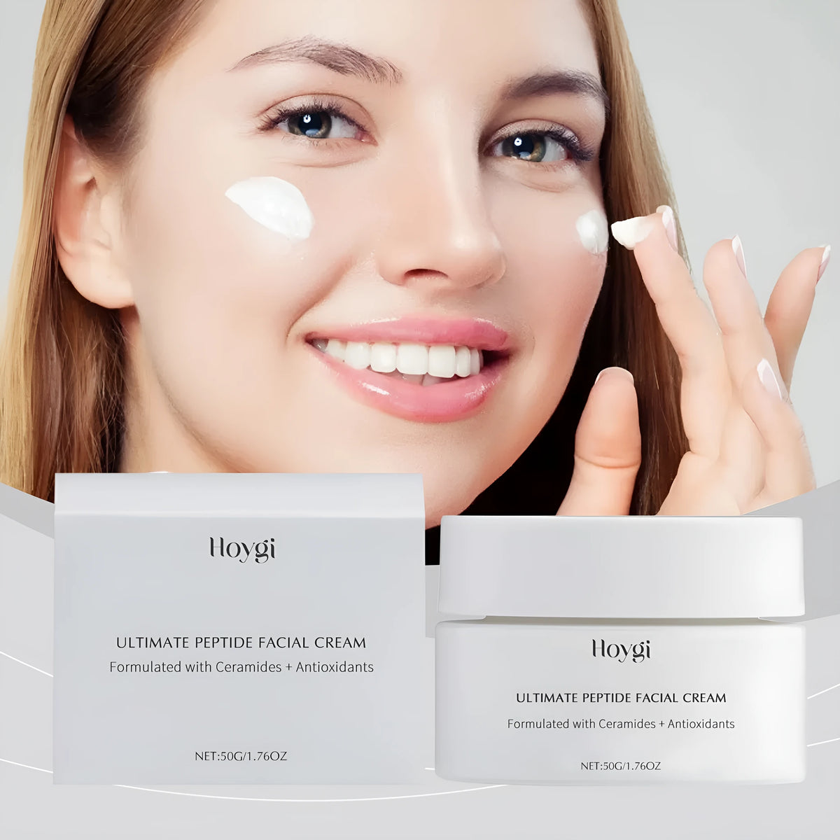 50G jar of Deep Nourishing Moisturising Facial Cream with Ceramide NP and peptides.