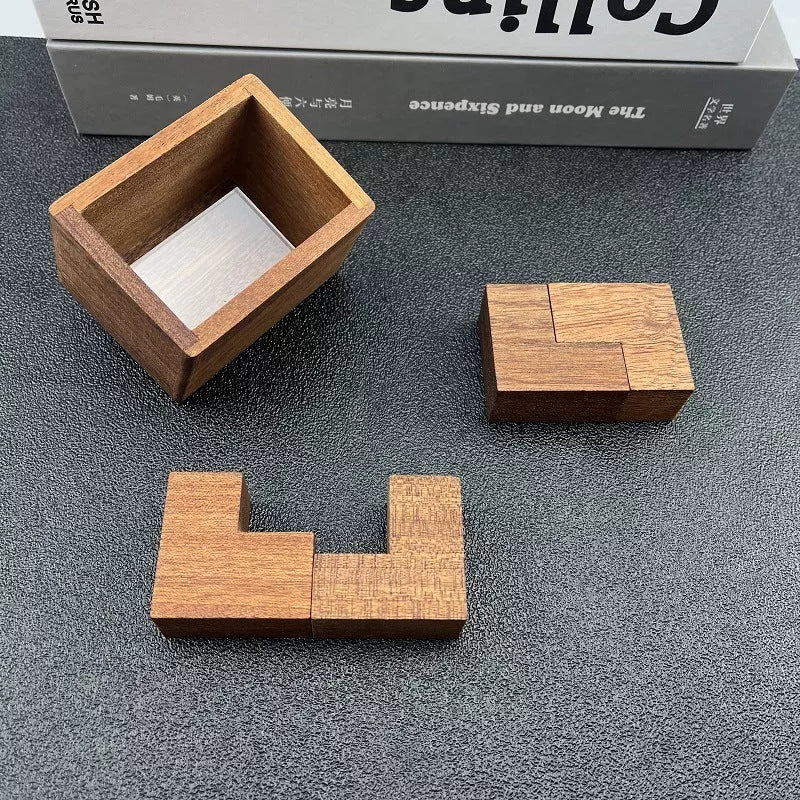 Einstein Lock Wooden Puzzle - Solid Wood Brain Teaser with Dimensions 113mm * 75mm * 13mm