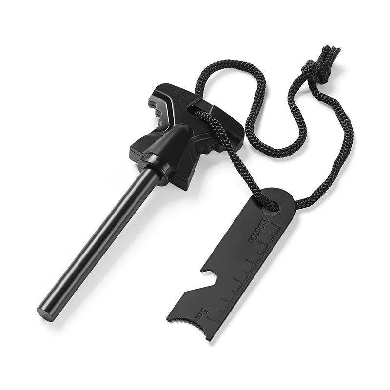 Butterfly-shaped outdoor firestone with stainless steel doctor blade bottle opener measuring 117x43mm