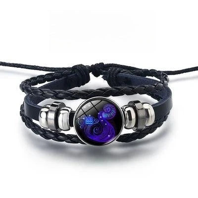Luminous zodiac bracelet with glow-in-the-dark astrological symbols for stylish nightlight fashion