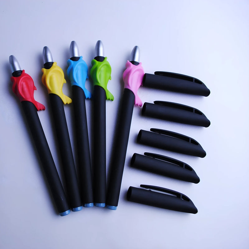Household portable ink automatic fading pen core set with 0.5mm tip for precise writing and drawing, includes 8 refills and pen holder for extended use
