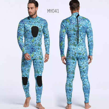 Men's 3MM neoprene diving suit with camouflage pattern for cold water diving