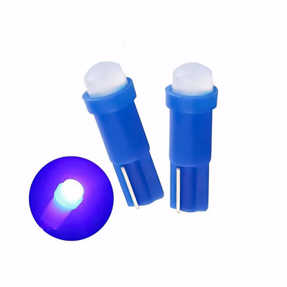 T5 LED car instrument bulb with ceramic base in multiple colours including blue, green, red and yellow
