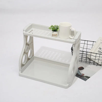 Foldable PP plastic kitchen storage shelving unit in multilayer design for organisation