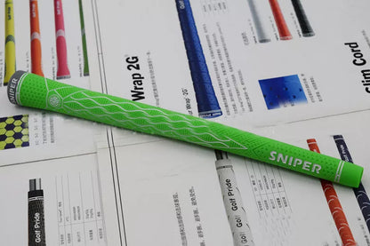 Female golf club grips in various colors made from natural rubber for durability and comfort