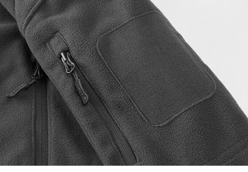 Thick Military Army Fleece Jacket in Black, Grey, or Army Green with windproof and thermal features