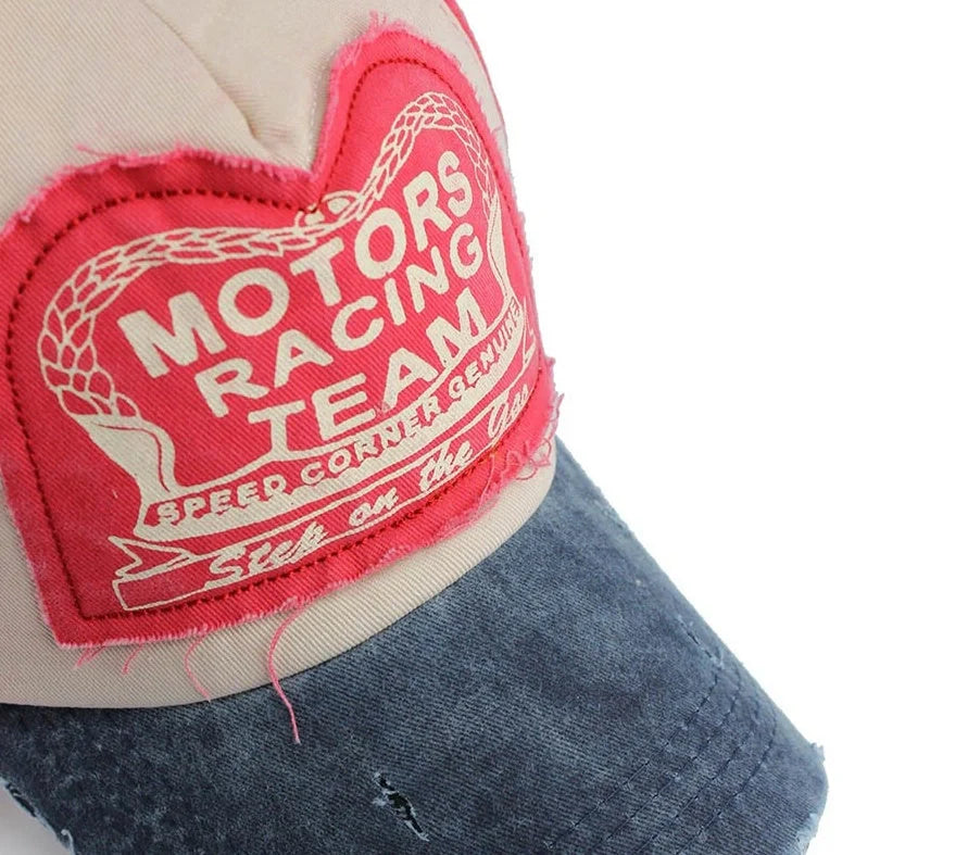 Multicolor cotton baseball hip hop cap with adjustable snapback and 7cm visor