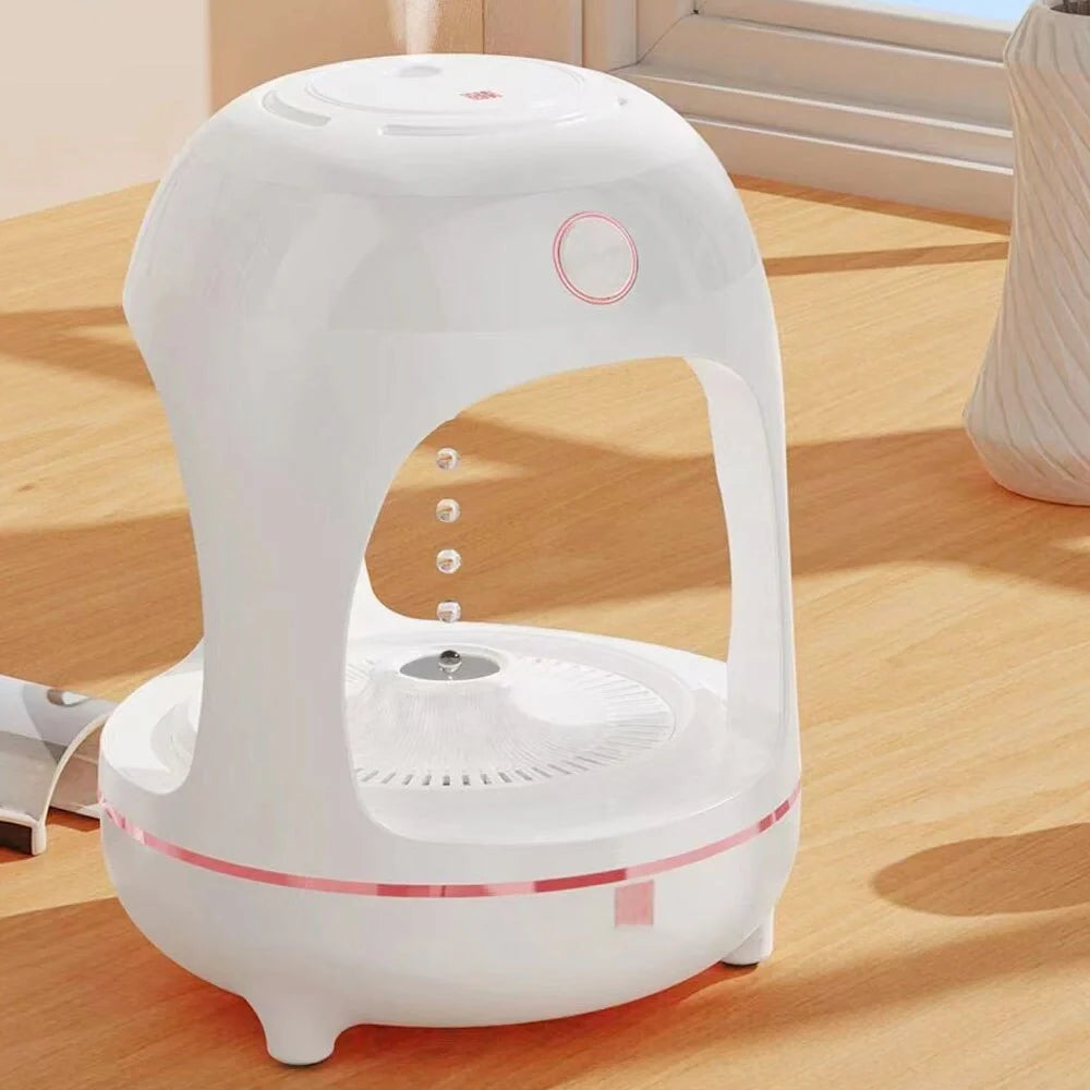 Levitating Water Drops Humidifier with LED night light and air purification feature