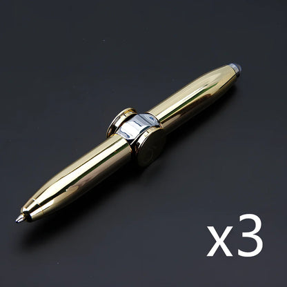 Multifunctional decompression gyro ballpoint pen showing 10.3cm length and spinning mechanism