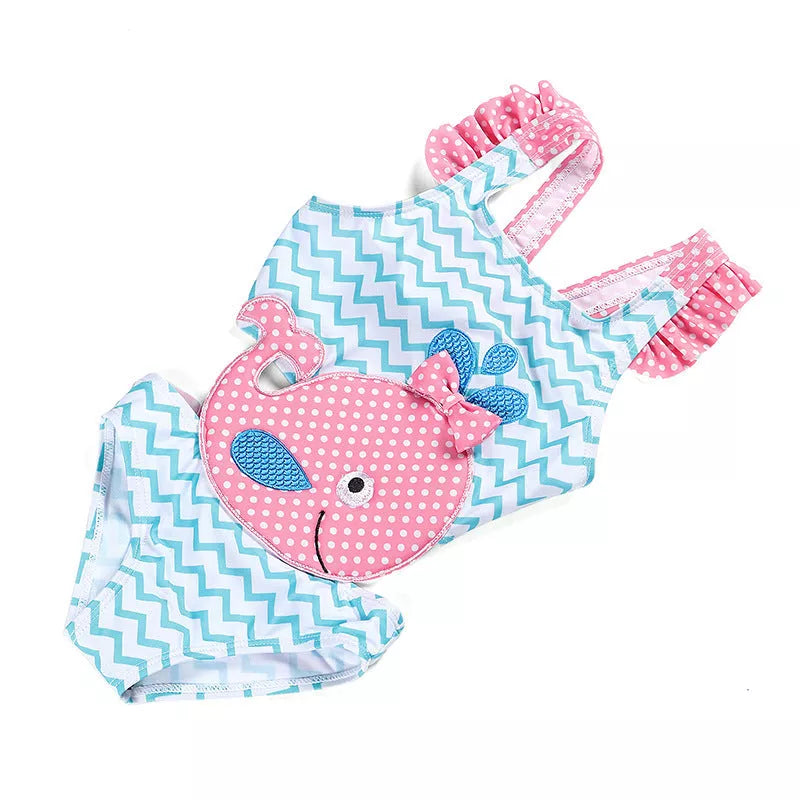 Baby girls watermelon print one-piece swimsuit for summer swimming