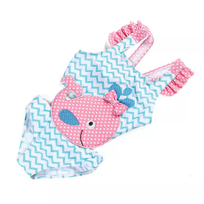 Baby girls watermelon print one-piece swimsuit for summer swimming