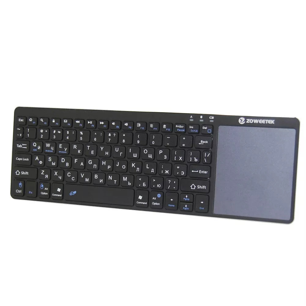 Zoweetek K12BT-1 Mini Wireless Bluetooth Keyboard with Touchpad for Smart TVs and PCs