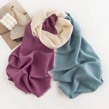 Stylish herringbone pattern artificial cashmere scarf for women in various colors