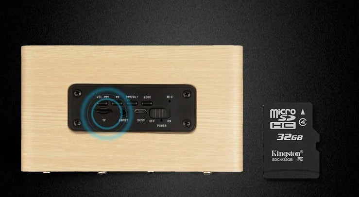 Wireless Bluetooth speaker W5 with wood shell, redwood or yellow wood grain, USB and card playback