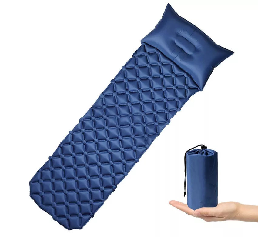 Inflatable Camping Mat with Pillow for outdoor sleeping comfort