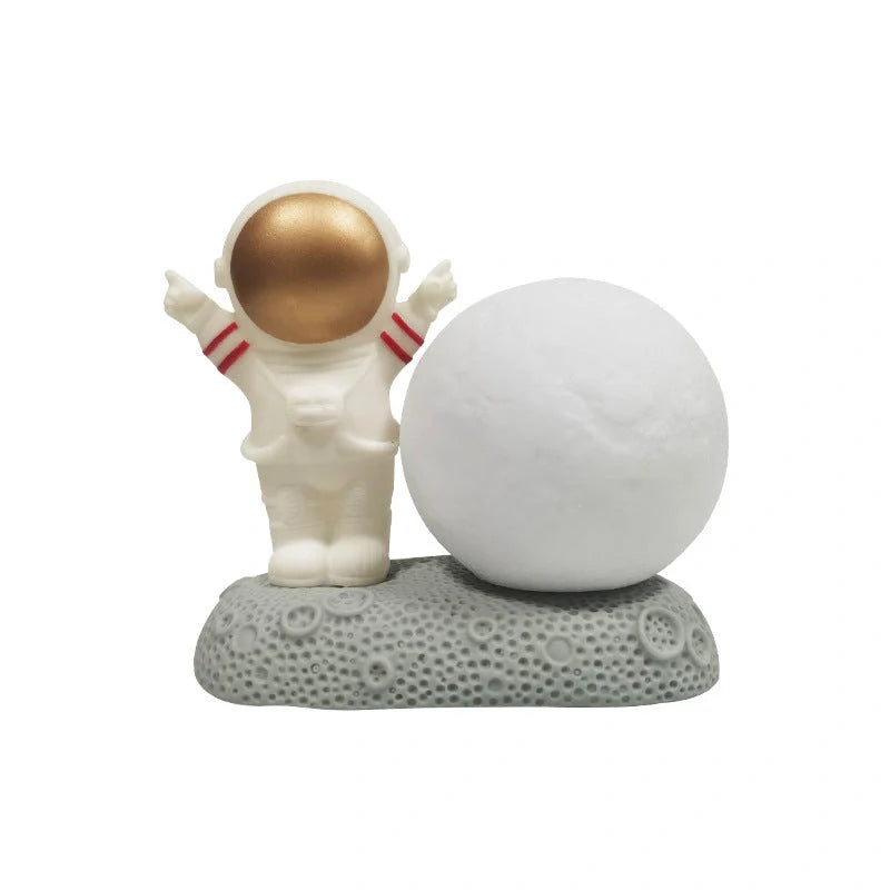 Modern astronaut night lamp with color-changing LED and detachable design