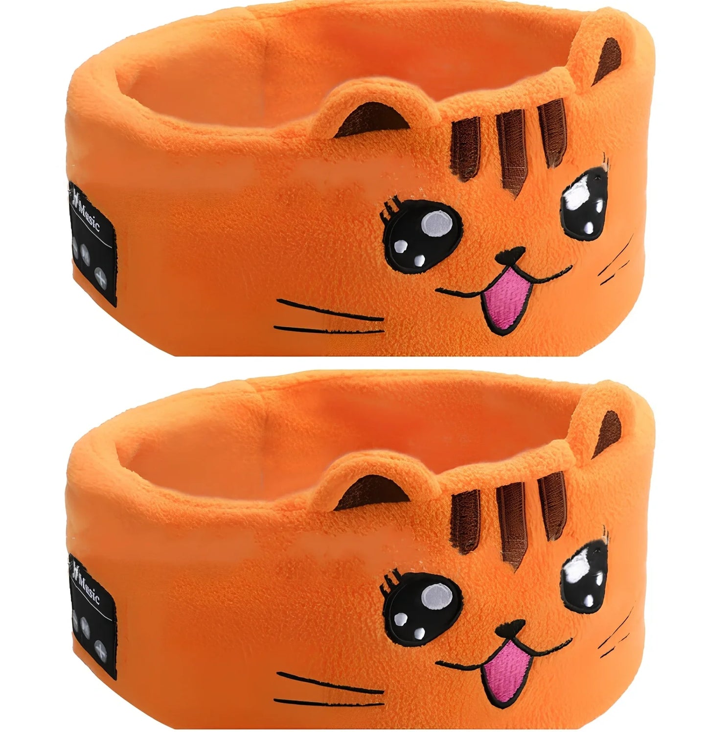 Bluetooth animal headband sleep mask with dinosaur hood showing integrated speakers and wireless design