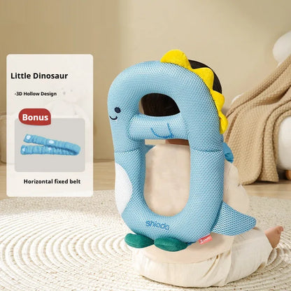 Cartoon animal themed anti-collision pillow for infant head and knee protection.