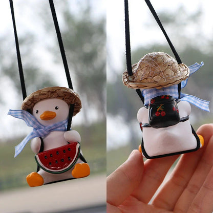 Car Swing Duck Ornament in various designs for rearview mirror decoration