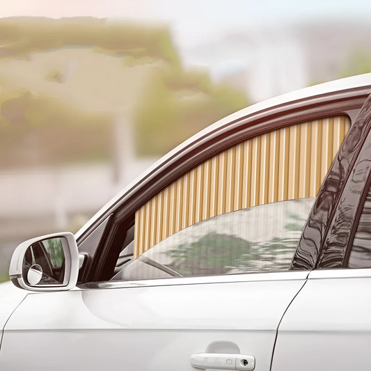 Auto retractable car sun curtain for windshield sunscreen protection in black colour