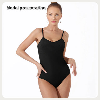 Chic and Comfortable Women's Bodysuit in Versatile Solid Colors: Black and Coffee