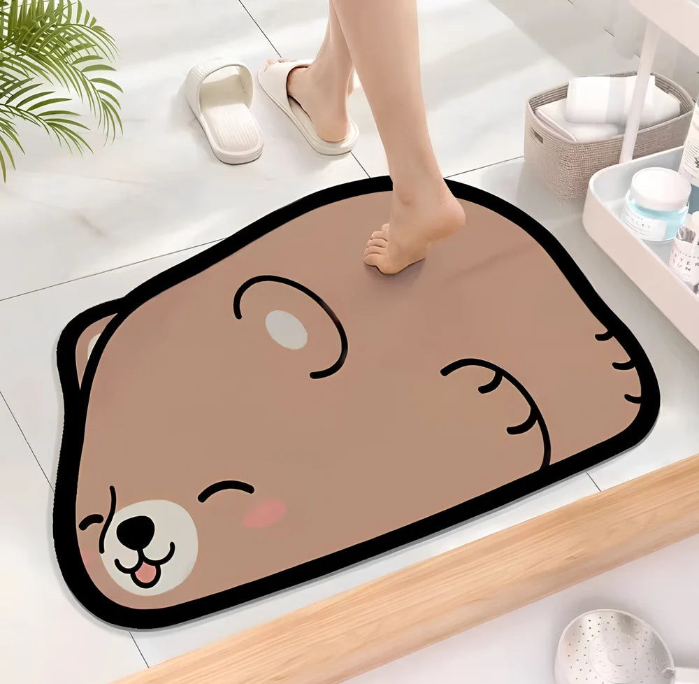 Diatom mud floor mat with irregular shape in multiple sizes for bathroom moisture absorption