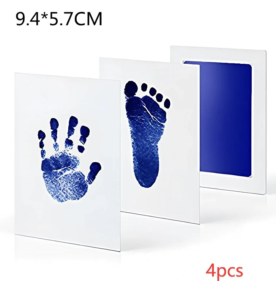 Disposable ink baby hand and foot print kit with six colour options and two size formats