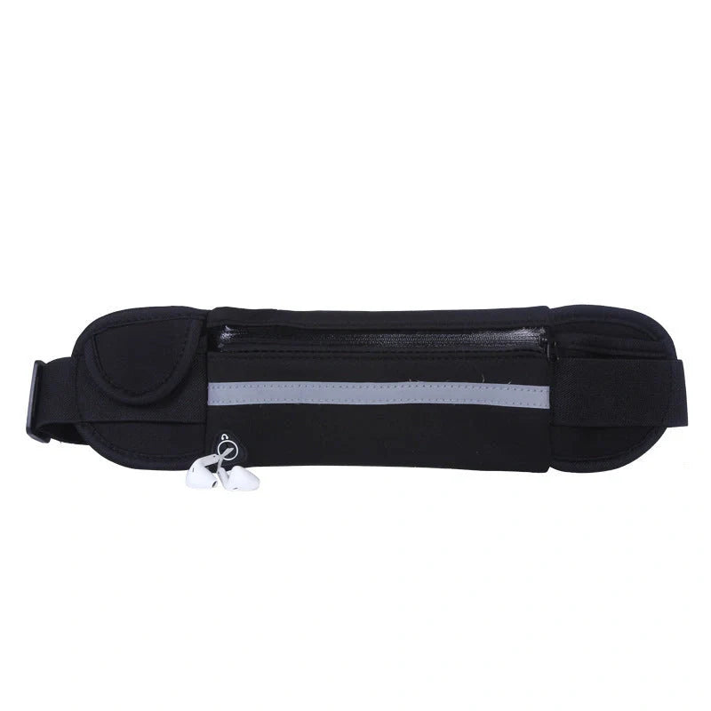 Slim nylon fitness waist bag with zippered pocket in various colors for running and gym