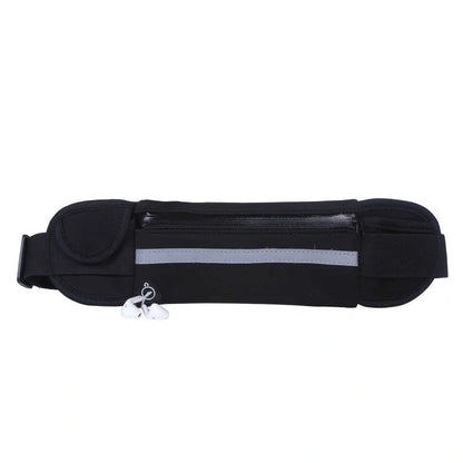 Slim nylon fitness waist bag with zippered pocket in various colors for running and gym