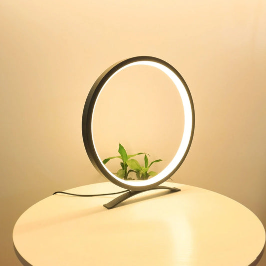 Black study desk lamp with USB cable and adjustable 25cm height mechanism