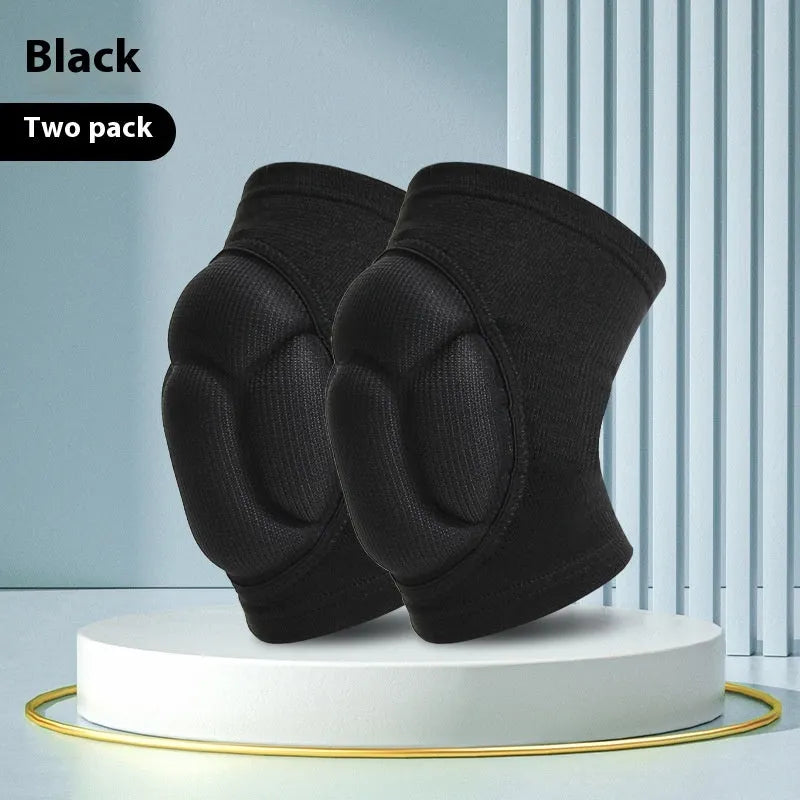Black or blue knee pads with thickening sponge for volleyball, dance, hiking, and camping protection