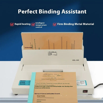 Office automatic hot melt binding machine for A4 documents with 500 sheet capacity