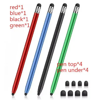 Two-in-one touch screen pen with metal shell in multiple colours for universal device compatibility
