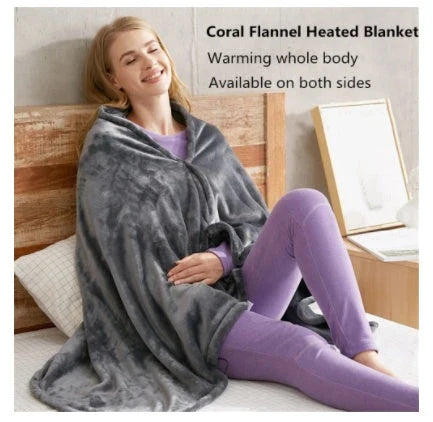 Cozy heated flannel blanket with soft, plush fabric and adjustable temperature controls for year-round warmth and comfort