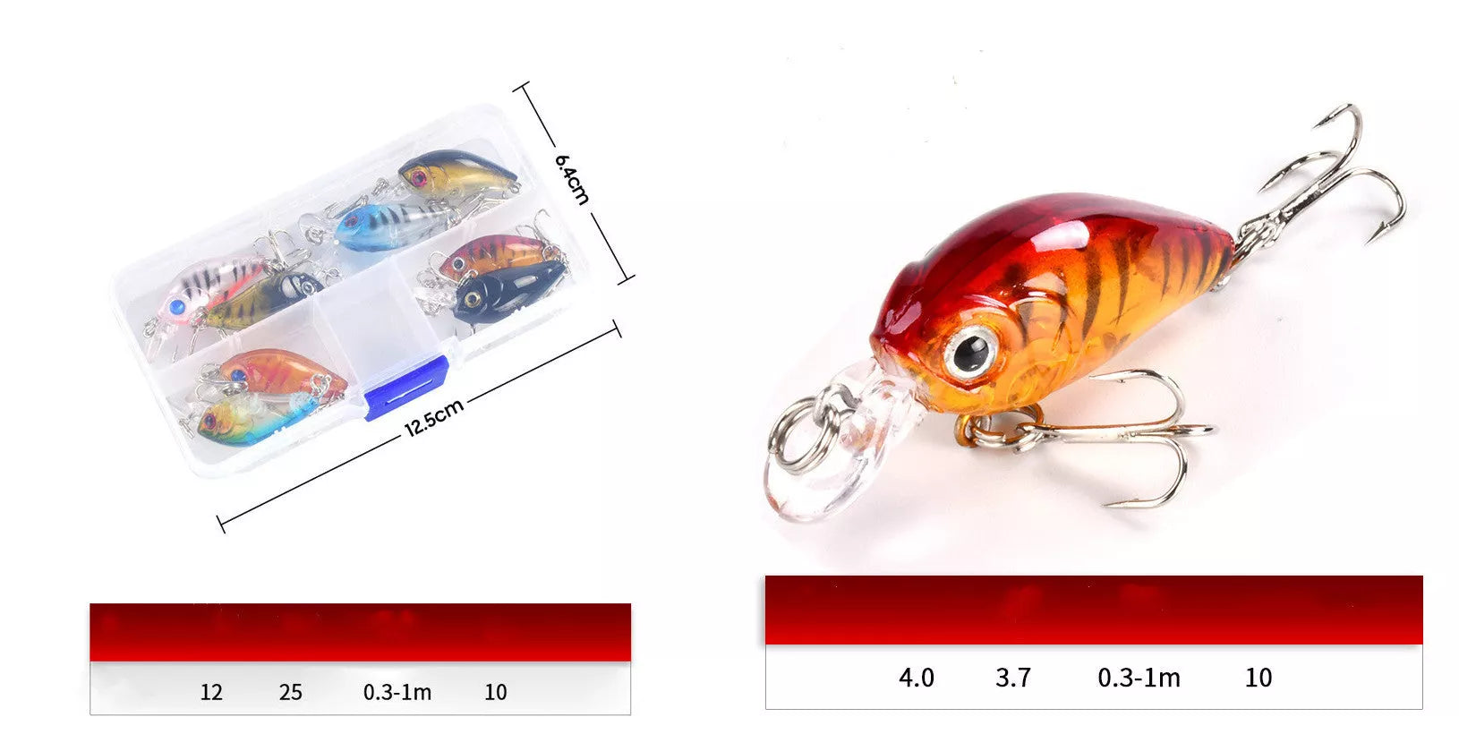3.7g Luya Bait Set for freshwater cockroach control, durable ABS material, 4cm length