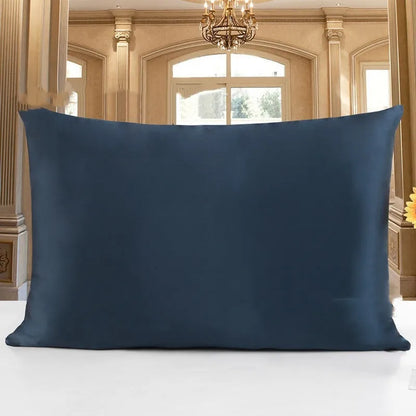 19 M double-sided silk pillowcase in apricot colour showing smooth texture and dimensions