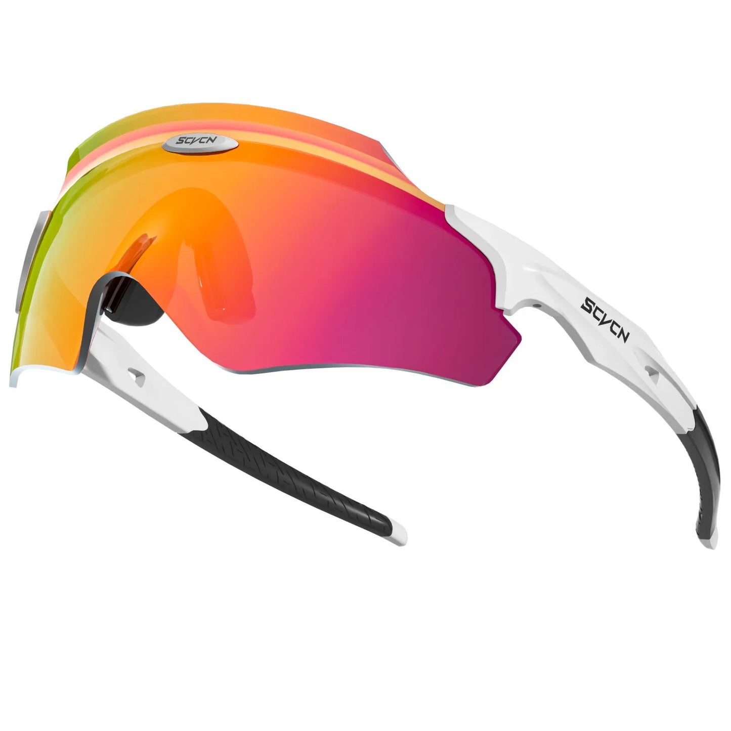 Frameless windproof sports glasses with colourful lens and TR material construction