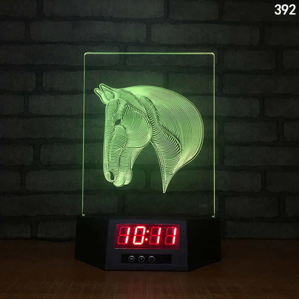 Blue dolphin-shaped table lamp with glowing 3D design and remote control on wooden surface