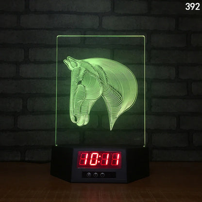 Blue dolphin-shaped table lamp with glowing 3D design and remote control on wooden surface