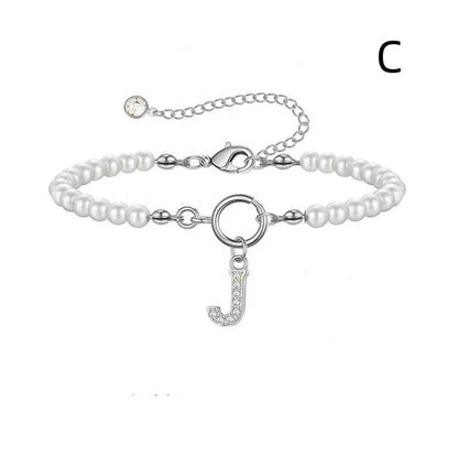 2024 fashion initial pearl bracelet for women with toggle clasp