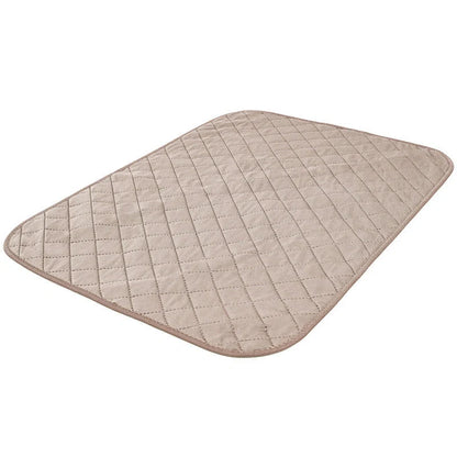 Natural Bamboo Fiber Pet Training Pad in green and beige, sizes S, M, L