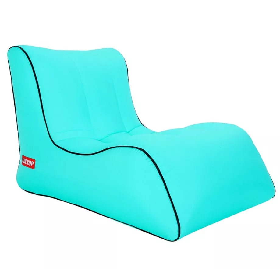 Portable inflatable air sofa in various colors, perfect for outdoor use.