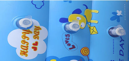 Baby inflatable swimming pool with bubble bottom measuring 120cm long x 80cm wide x 35cm high