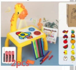 Children's Projection Drawing Board Doodle with music function and magnetic artboard in blue and pink