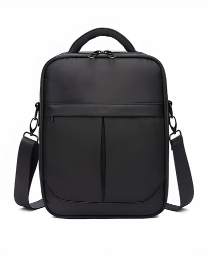 Black Oxford fabric men's shoulder messenger bag with adjustable strap